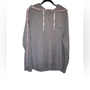Tommy Hilfiger Light Gray Hoodie with Logo Accents Lightweight Size XL